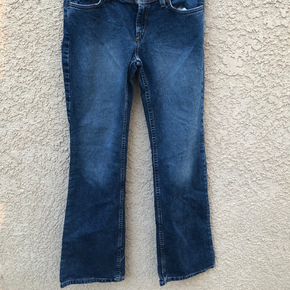 Express Stretch Low Flare blue jeans